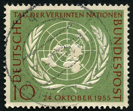 Alemanha Ocidental - 1955 - Dia das Nacoes Unidas - 10Pf