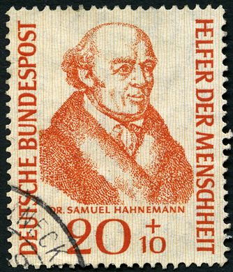 Alemanha Ocidental - 1955 - Ajudantes da Humanidade - Samuel Hahnemann - 20 Plus 10Pf
