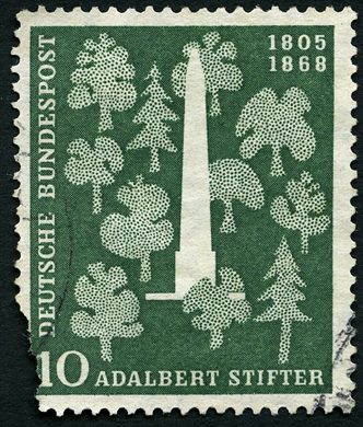 Alemanha Ocidental - 1955 - 150 Aniversario Adalbert Stifter - Monumento Bohmerwald - 10Pf