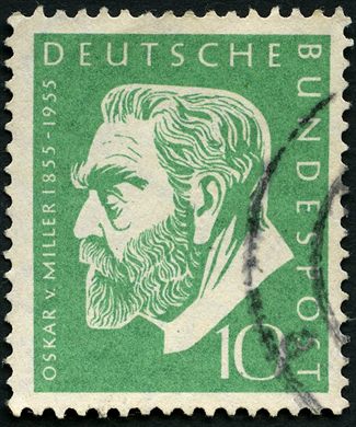 Alemanha Ocidental - 1955 - Oskar von Miller - 10Pf