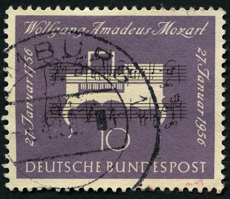 Alemanha Ocidental - 1956 - Wolfgang Amadeus Mozart - 10Pf