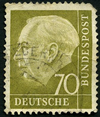 Alemanha Ocidental - 1956 - Theodor Heuss - 70Pf
