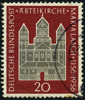 Alemanha Ocidental - 1956 - 800 Anos Abadia Maria Laach - Igreja Abacial - 20Pf