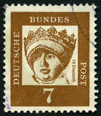 Alemanha Ocidental - 1961 - Alemaes Notaveis - Heilige Elisabeth - 7Pf