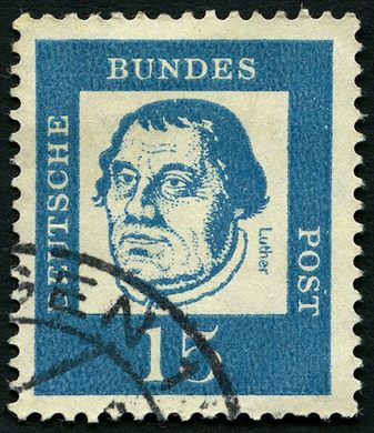 Alemanha Ocidental - 1961 - Alemaes Notaveis - Martin Luther - 15Pf