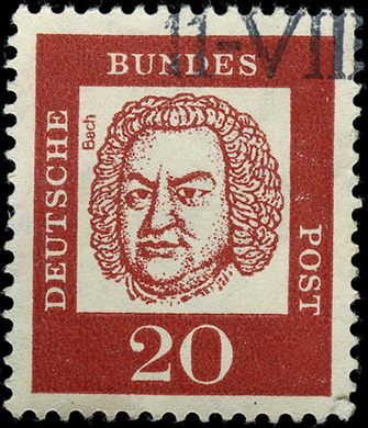 Alemanha Ocidental - 1961 - Alemaes Notaveis - Johann Sebastian Bach - 20Pf