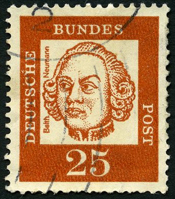Alemanha Ocidental - 1961 - Alemaes Notaveis - Balthasar Neumann - 25Pf
