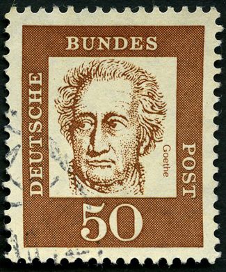 Alemanha Ocidental - 1961 - Alemaes Notaveis - Goethe - 50Pf