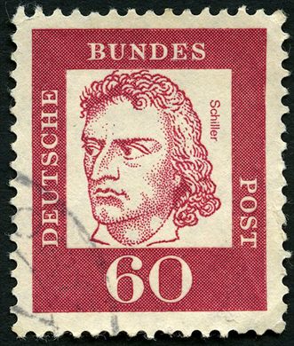 Alemanha Ocidental - 1962 - Alemaes Notaveis - Friedrich Schiller - 60Pf