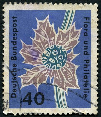 Alemanha Ocidental - 1963 - Flora e Filatelia IGA63 - Flor - 40Pf