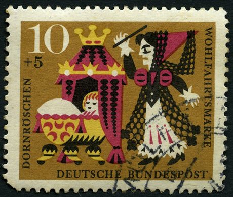 Alemanha Ocidental - 1964 - Contos de Grimm - Bela Adormecida - 10 Plus 5Pf
