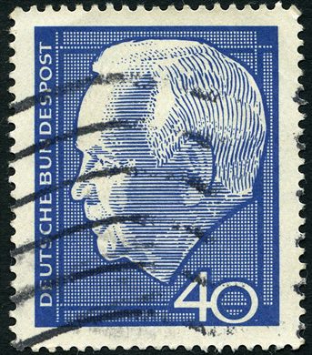 Alemanha Ocidental - 1964 - Presidente Lubke - Retrato - 40Pf