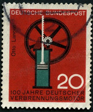 Alemanha Ocidental - 1964 - 100 Anos Motor de Combustao - Otto Langen - 20Pf
