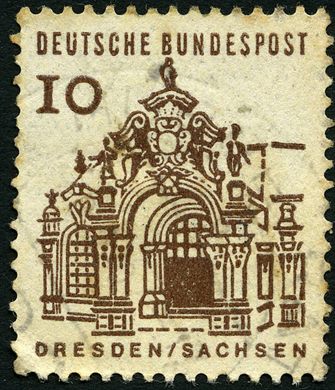 Alemanha Ocidental - 1965 - Edificios Alemaes - Wallpavillon Dresden - 10Pf