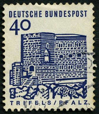 Alemanha Ocidental - 1965 - Edificios Alemaes - Burg Trifels - 40Pf