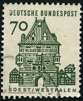 Alemanha Ocidental - 1965 - Edificios Alemaes - Osthofentor Soest - 70Pf