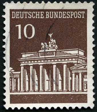 Alemanha Ocidental - 1966 - Porta de Brandeburgo - 10Pf