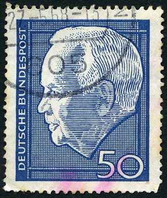 Alemanha Ocidental - 1967 - Presidente Lubke - Retrato - 50Pf