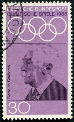 Alemanha Ocidental - 1968 - Jogos Olimpicos - Pierre de Coubertin - 30Pf