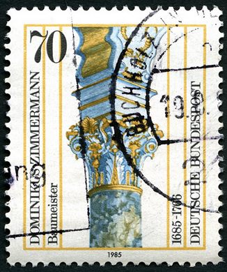 Alemanha Ocidental - 1985 - 300 Aniversario Dominikus Zimmermann - Capitel - 70Pf