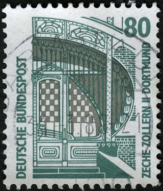 Alemanha Ocidental - 1987 - Sehenswurdigkeiten - Zeche Zollern Dortmund - 80Pf