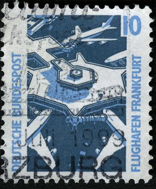 Alemanha Ocidental - 1988 - Pontos Turisticos - Aeroporto de Frankfurt - 10Pf