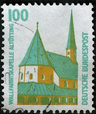 Alemanha Ocidental - 1989 - Sehenswurdigkeiten - Wallfahrtskapelle Altotting - 100Pf