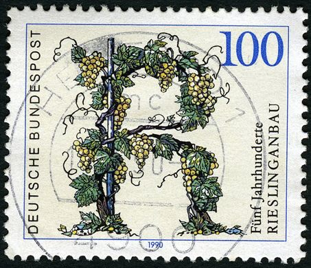 Alemanha Ocidental - 1990 - Cinco Seculos Rieslinganbau - 100Pf
