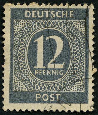 Alemanha (Ocupacao aliada) - 1947 - Serie Numerica - 12Pf
