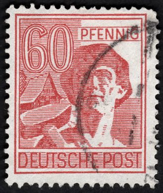 Alemanha (Ocupacao aliada) - 1947 - Arbeiterserie - 60Pf