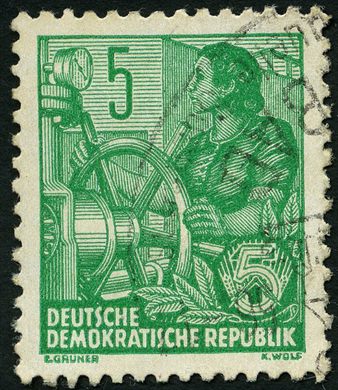 Alemanha Oriental - 1953 - Funfjahresplan - Werftarbeiter - 5Pf