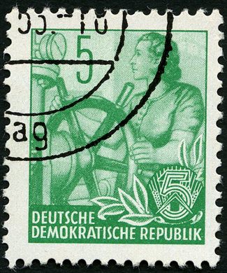 Alemanha Oriental - 1953 - Funfjahresplan - Werftarbeiter - 5Pf