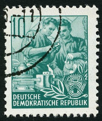 Alemanha Oriental - 1953 - Funfjahresplan - Arbeiter - 10Pf