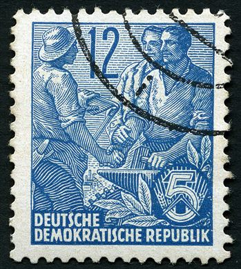 Alemanha Oriental - 1953 - Funfjahresplan - Bauer und Handwerker - 12Pf