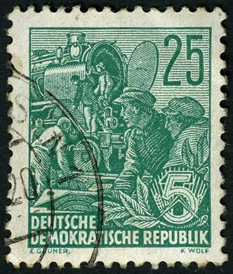 Alemanha Oriental - 1953 - Funfjahresplan - Werktatige - 25Pf