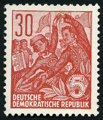 Alemanha Oriental - 1953 - Funfjahresplan - Volkstanzgruppe - 30Pf