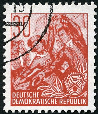 Alemanha Oriental - 1953 - Funfjahresplan - Volkstanzgruppe - 30Pf