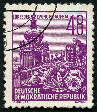 Alemanha Oriental - 1953 - Funfjahresplan - Dresden Zwinger - 48Pf