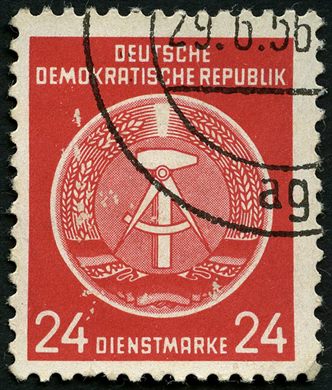 Alemanha Oriental - 1954 - Dienstmarke - Staatswappen - 24Pf