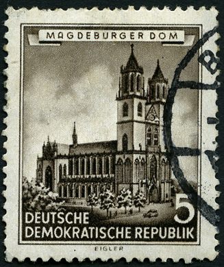 Alemanha Oriental - 1955 - Historische Bauten - Magdeburger Dom - 5Pf