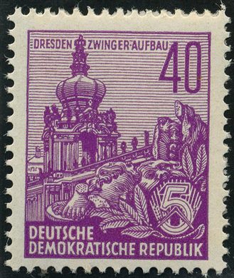Alemanha Oriental - 1955 - Funfjahresplan - Dresden Zwinger - 40Pf