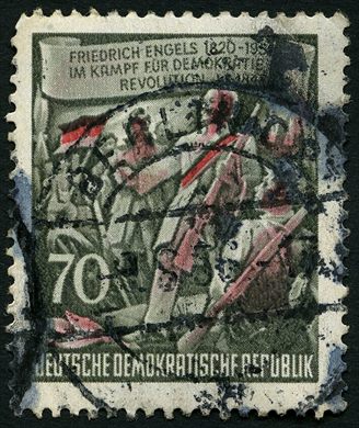 Alemanha Oriental - 1955 - Friedrich Engels - 70Pf