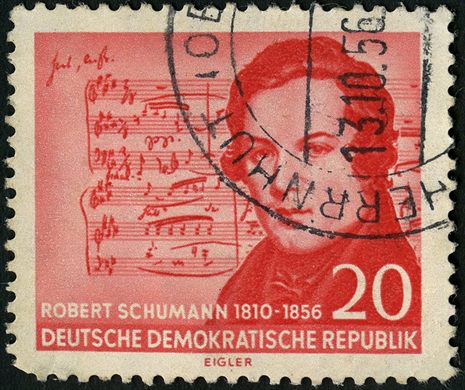 Alemanha Oriental - 1956 - Robert Schumann - 100 Anos Morte - 20Pf
