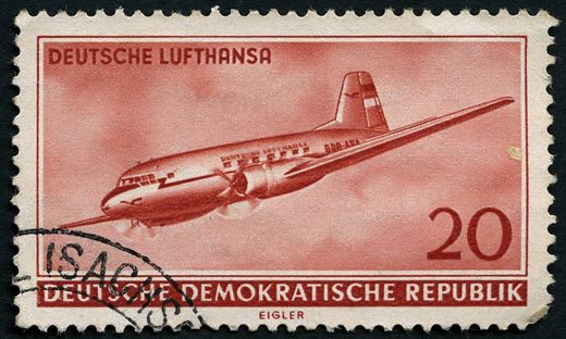 Alemanha Oriental - 1956 - Deutsche Lufthansa - Aviao - 20Pf