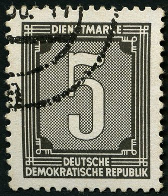 Alemanha Oriental - 1956 - Dienstmarke Verwaltungspost A - Ziffer - 5Pf