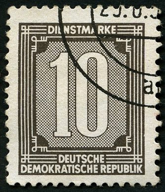 Alemanha Oriental - 1956 - Dienstmarke Verwaltungspost A - Ziffer - 10Pf