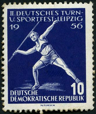 Alemanha Oriental - 1956 - II Sportfest Leipzig - 10Pf