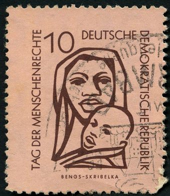 Alemanha Oriental - 1956 - Dia dos Direitos Humanos - 10Pf