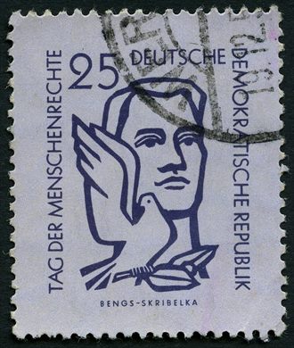 Alemanha Oriental - 1956 - Dia dos Direitos Humanos - 25Pf