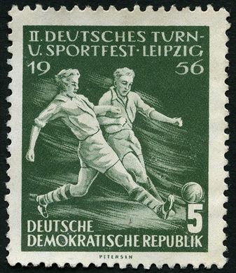 Alemanha Oriental - 1956 - II Sportfest Leipzig - 5Pf